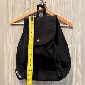 BAGGU Black Canvas Drawstring Backpack